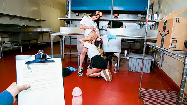 Две нелегальные работницы из азии отсосали проверяющему