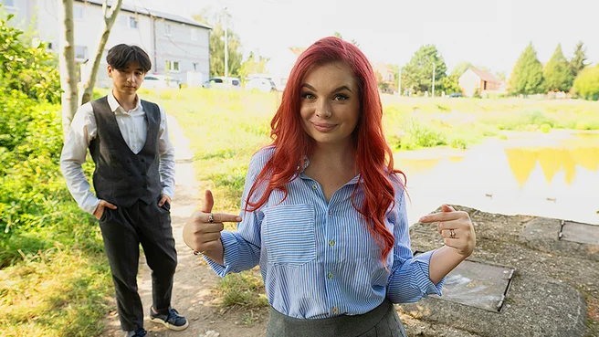 Рыженькая Miss Olivia в лесу при парне отдалась пикаперу